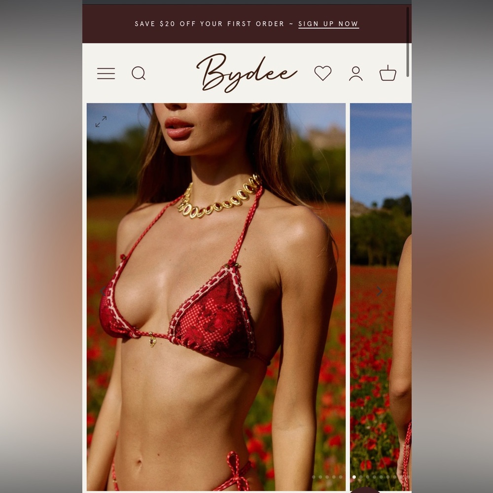 NWT Bydee Swim Barcelona top in Rosé XS